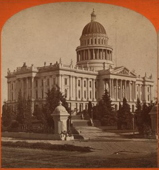 Partial stereoscopic card of the California capitol