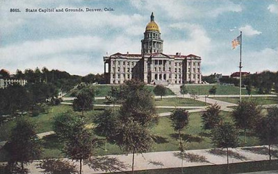 Distant view of Dolorado capitol and grounds
