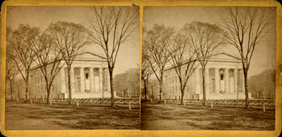 Stereoscopic view of New Haven capitol