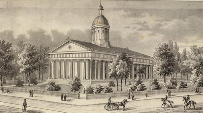 Book illustration of the old Indianapolis capitol