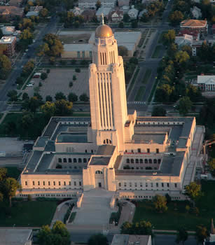 Nebraska capitol from the air