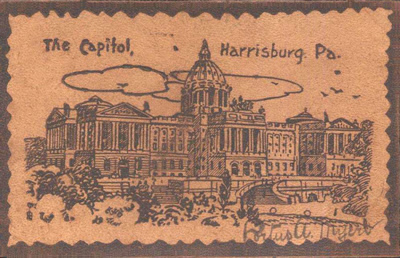 Pennsylvania capitol on leather
