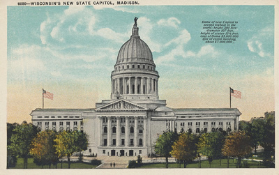 State capitol looking at the end of one wing